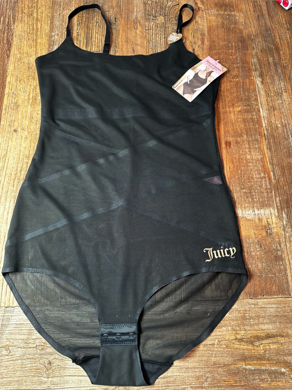 Juicy Couture Black Shaping Bodysuit with Gold Logo